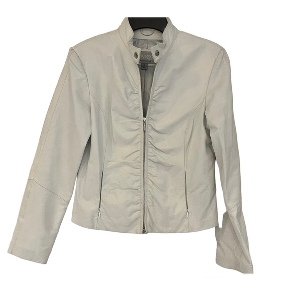Wilsons Leather Jackets & Blazers - Wilson Leather Off White Leather Jacket Zip Front  Sz S